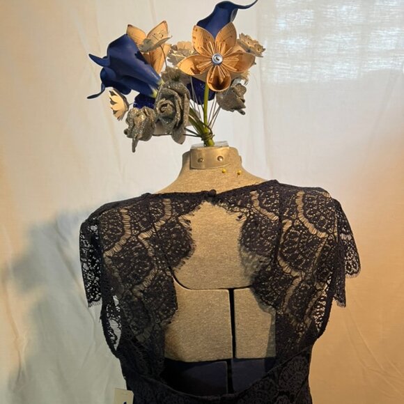 Navy Blue Lace Dress - Picture 2 of 7